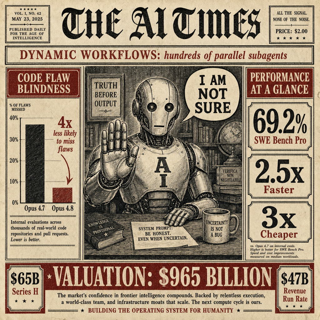 Anthropic just shipped Claude Opus 4.8 on the same day it closed a $65B Series H round at a...